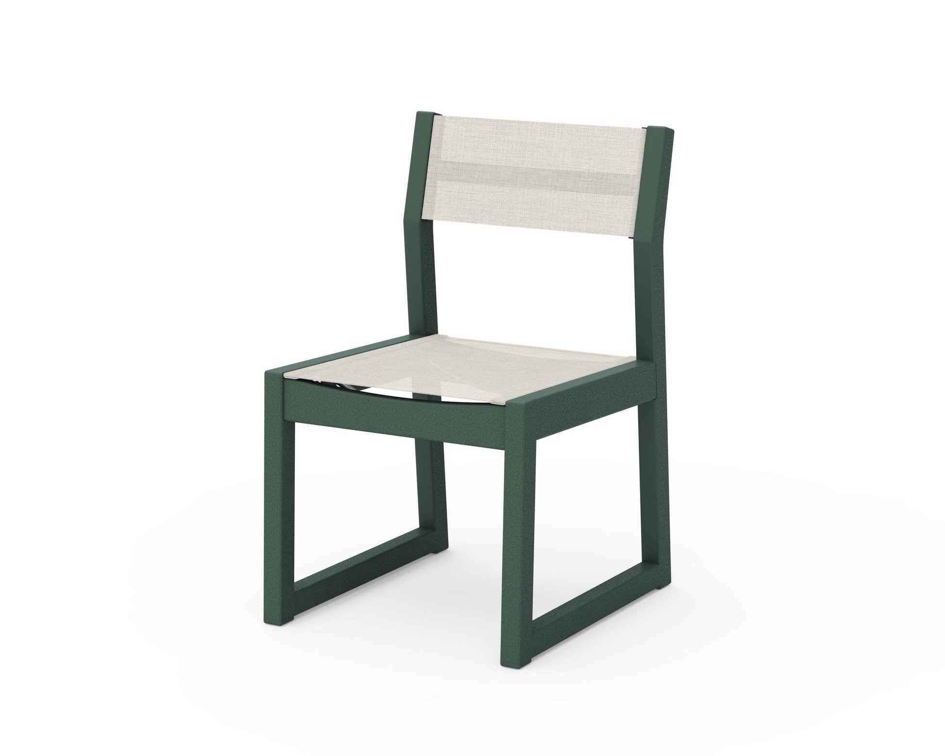 POLYWOOD EDGE Sling Dining Side Chair — Green / Parchment Sling
