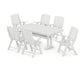 POLYWOOD Nautical Highback 7-Piece Farmhouse Dining Set with Trestle Legs — White