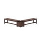 POLYWOOD 60" Vineyard L- Shaped Planter Bench Set — Mahogany