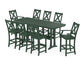 POLYWOOD Braxton 9-Piece Bar Set with Trestle Legs — Green