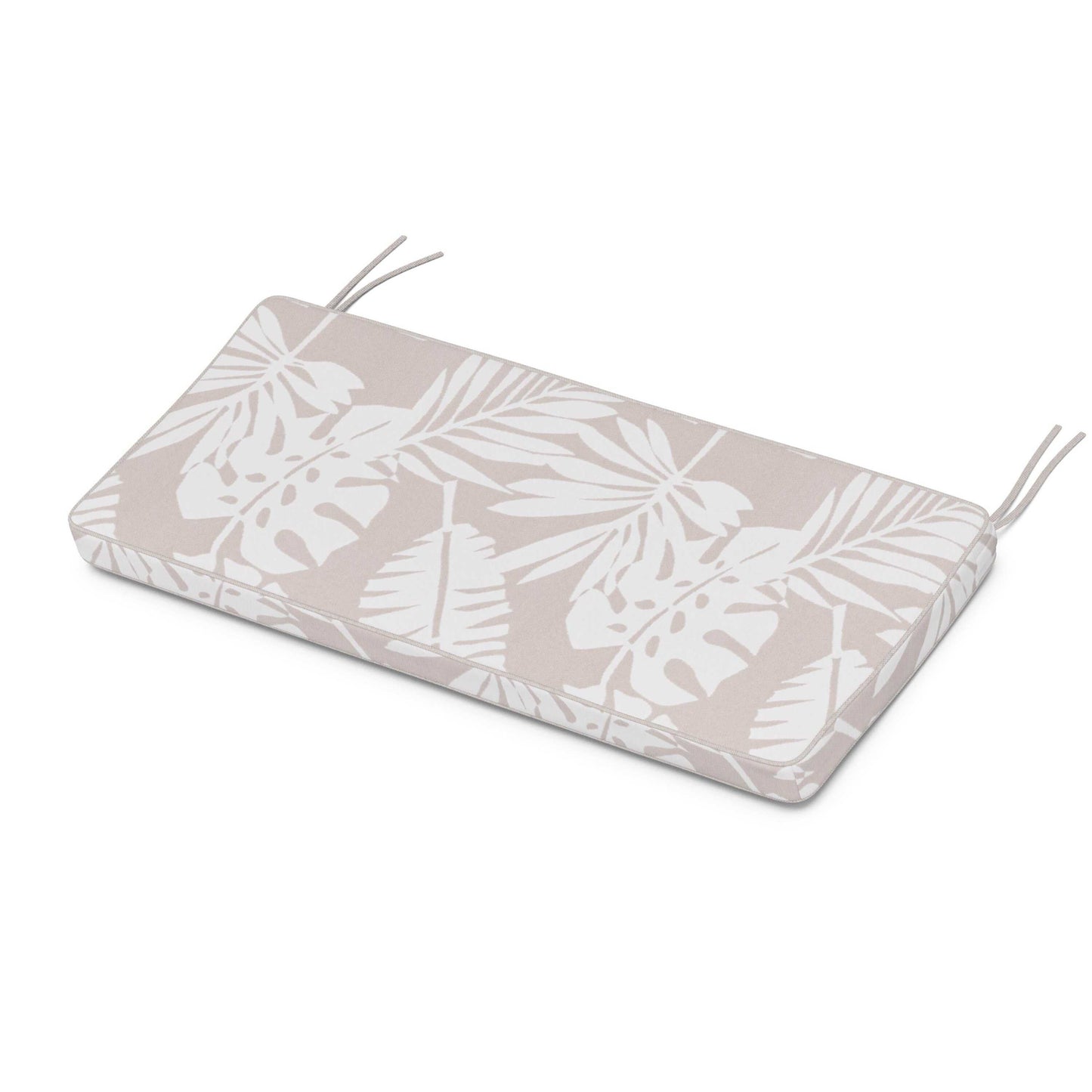 POLYWOOD Chinoiserie Bench Seat Cushion — Leaf Dune Burlap