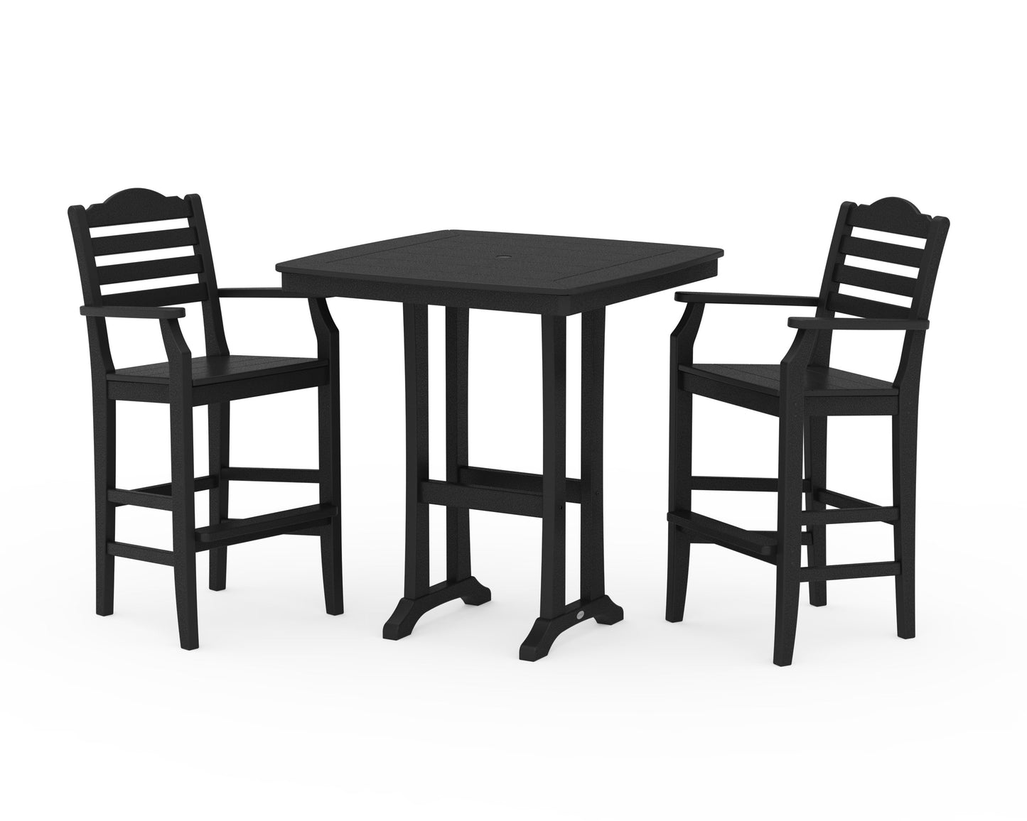 POLYWOOD Savannah 3-Piece Bar Set — Black