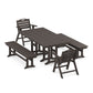 POLYWOOD Nautical Lowback 5-Piece Farmhouse Dining Set with Benches — Vintage Coffee