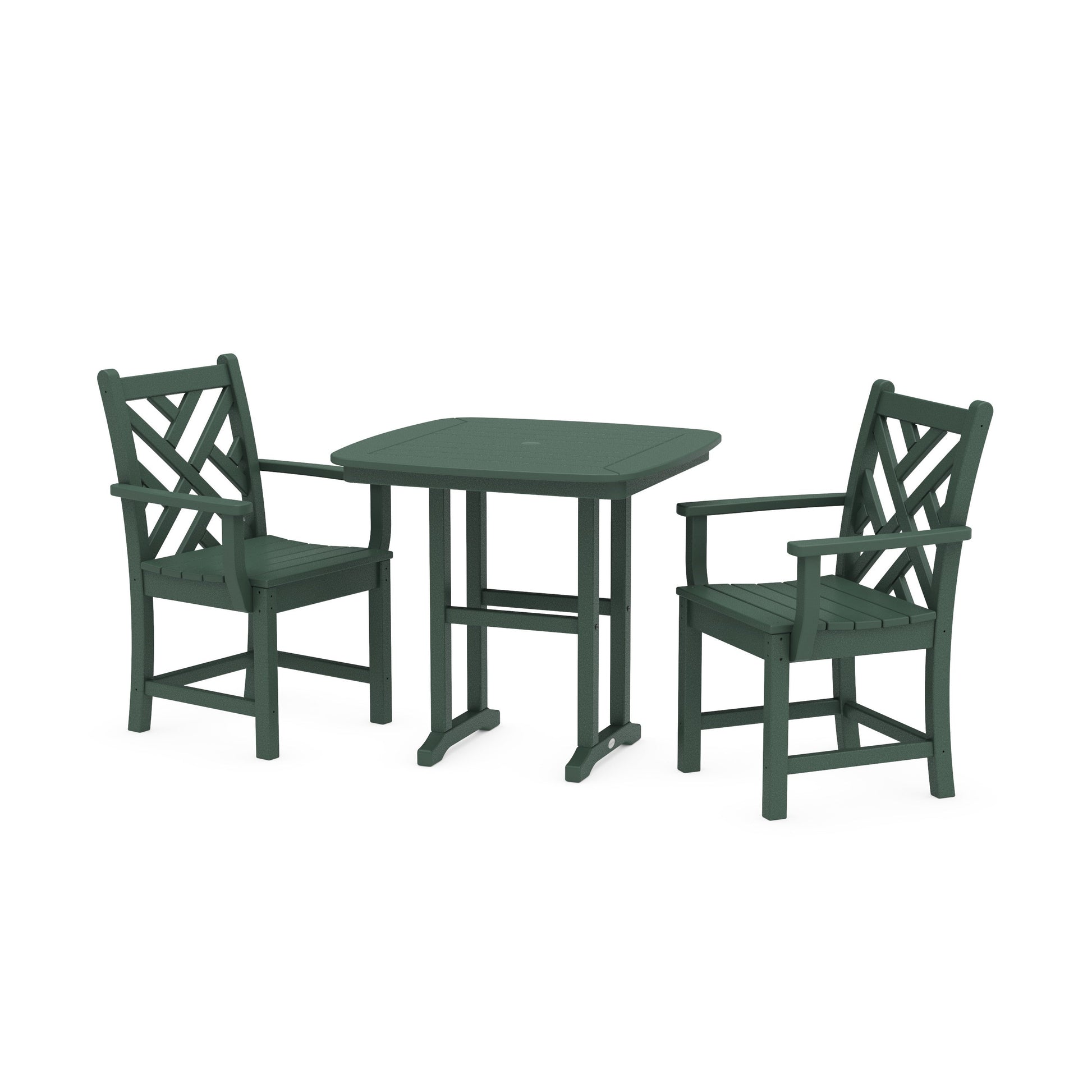POLYWOOD Chippendale 3-Piece Dining Set — Green