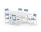 POLYWOOD EDGE Sling 7-Piece Dining Set — White / Poolside Sling