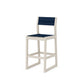 POLYWOOD EDGE Sling Bar Side Chair — Sand / Navy Blue Sling