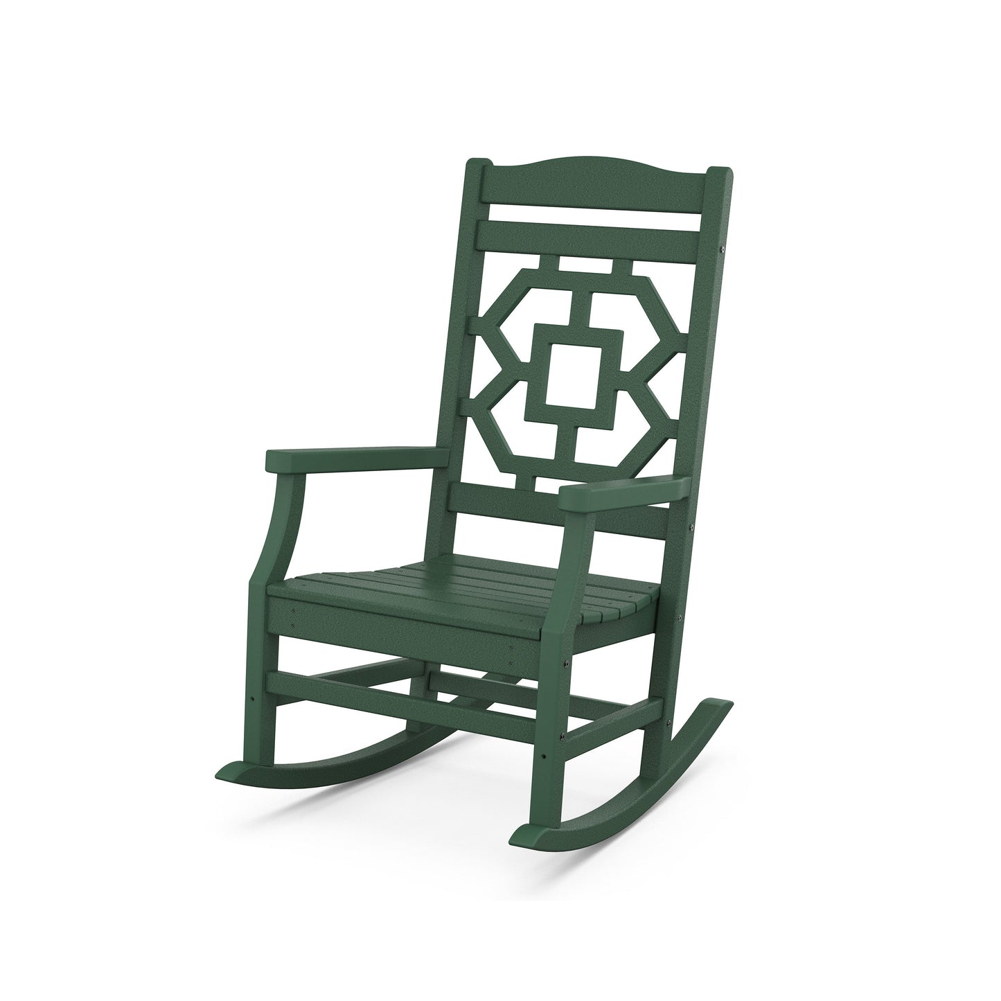 POLYWOOD Chinoiserie Rocking Chair — Green