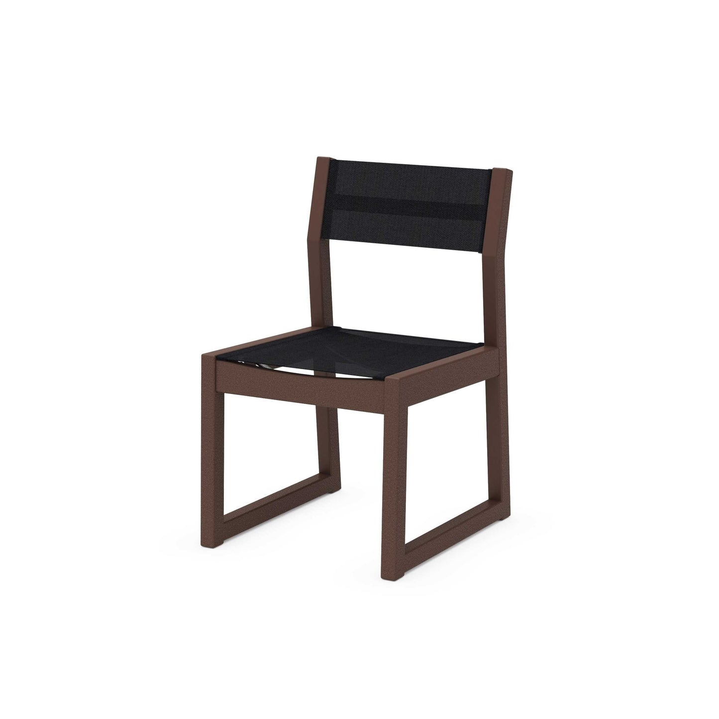 POLYWOOD EDGE Sling Dining Side Chair — Mahogany / Black Sling
