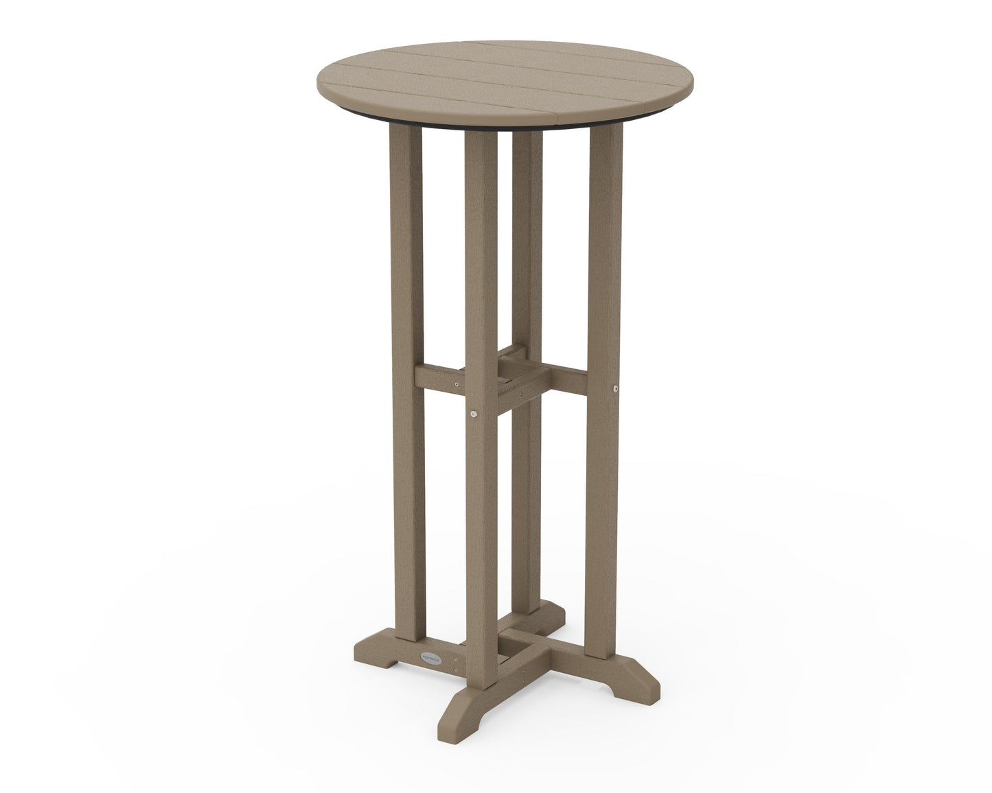 POLYWOOD 24" Round Farmhouse Bar Bistro Table — Vintage Sahara