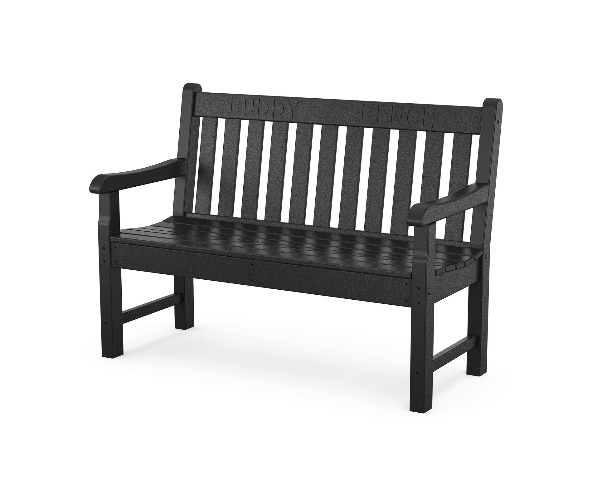 POLYWOOD 48" Buddy Bench — Black