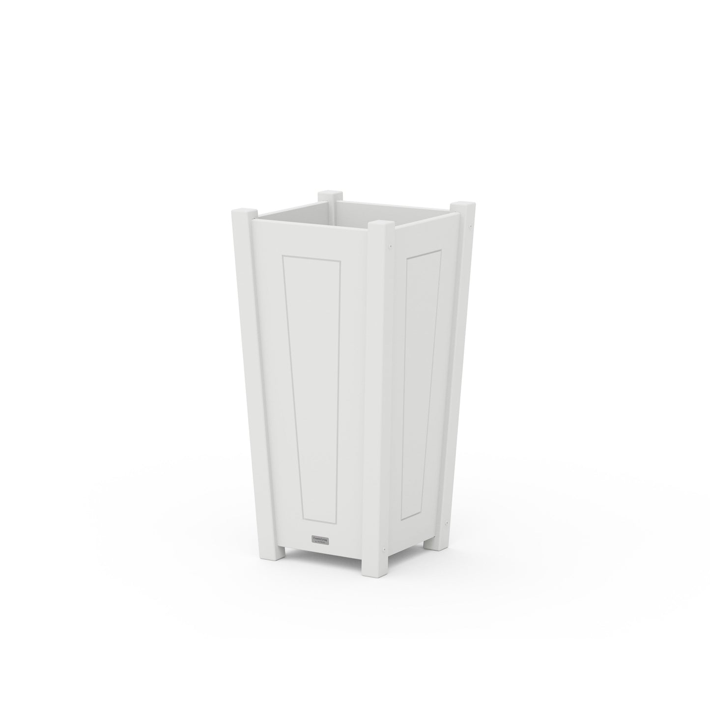 POLYWOOD Country Living Tapered Square Planter Box — White