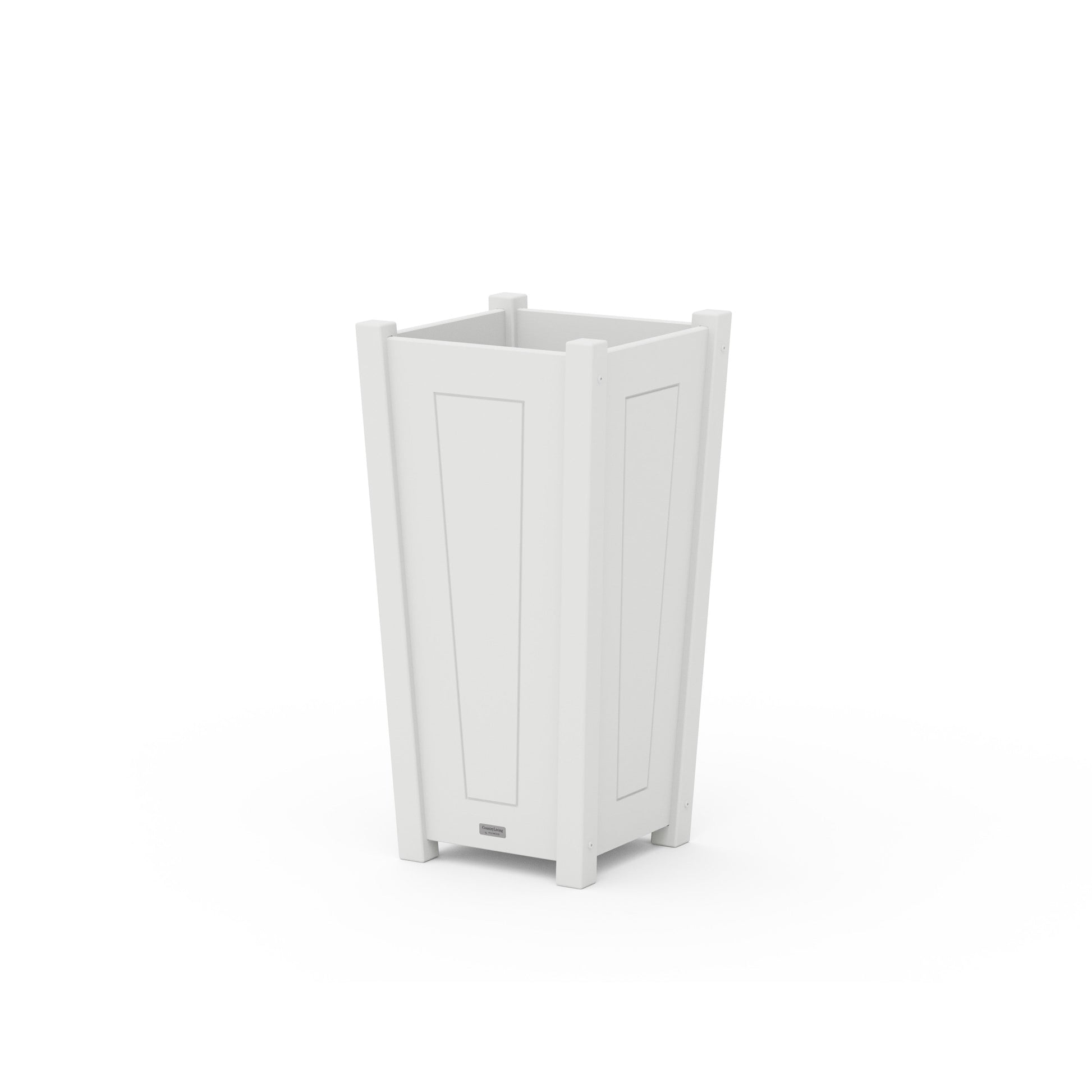 POLYWOOD Country Living Tapered Square Planter Box — White