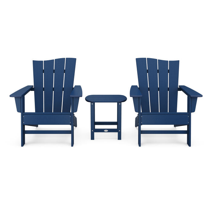 POLYWOOD Wave 3-Piece Adirondack Chair Set FREE SHIPPING