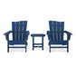 POLYWOOD Wave 3-Piece Adirondack Chair Set FREE SHIPPING