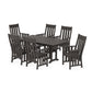 POLYWOOD Acadia Arm Chair 7-Piece Farmhouse Dining Set — Vintage Coffee