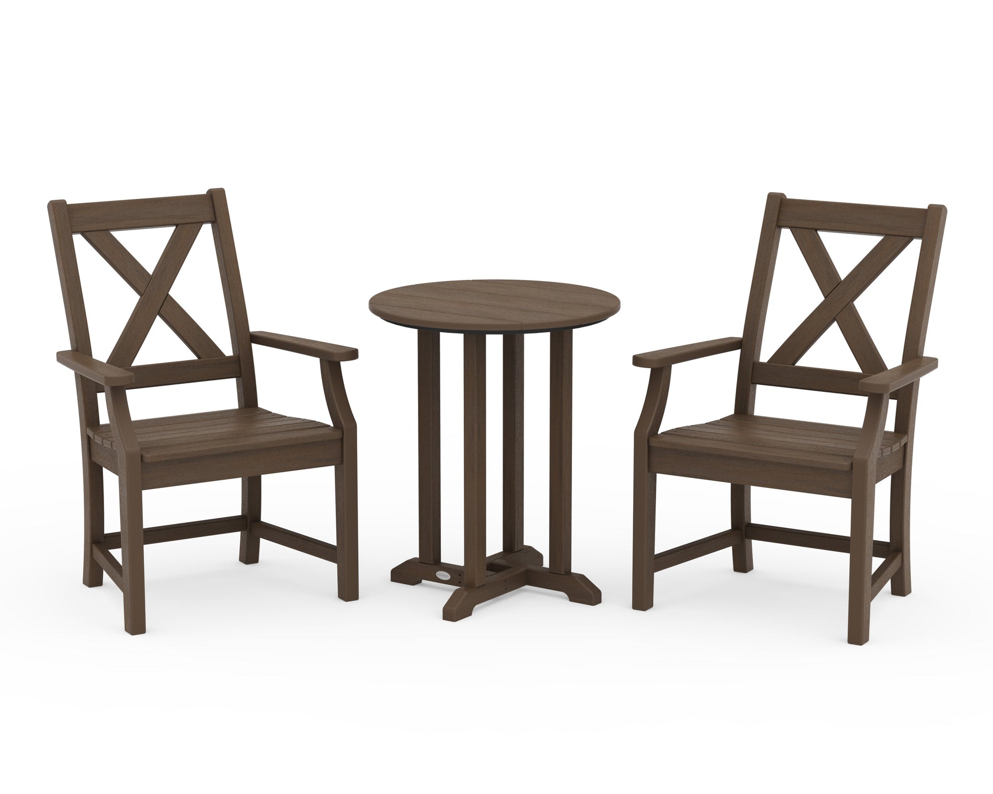 POLYWOOD Braxton 3-Piece Round Bistro Dining Set — Kona