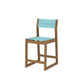 POLYWOOD EDGE Sling Counter Side Chair — Natural / Dupioni Aquamarine Sling