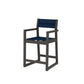 POLYWOOD EDGE Sling Counter Arm Chair — Vintage Coffee / Navy Blue Sling