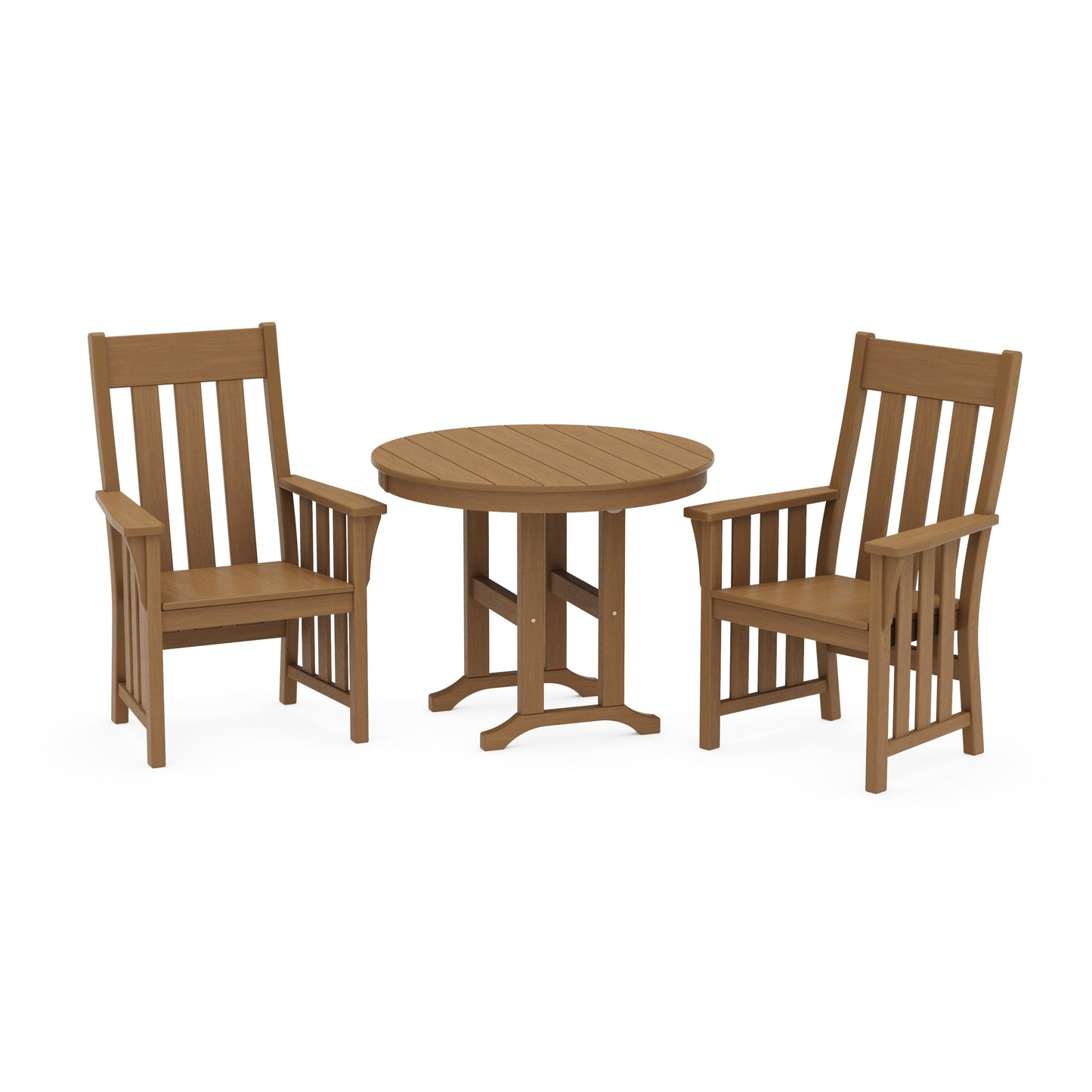 POLYWOOD Acadia 3-Piece Farmhouse Dining Set — Natural