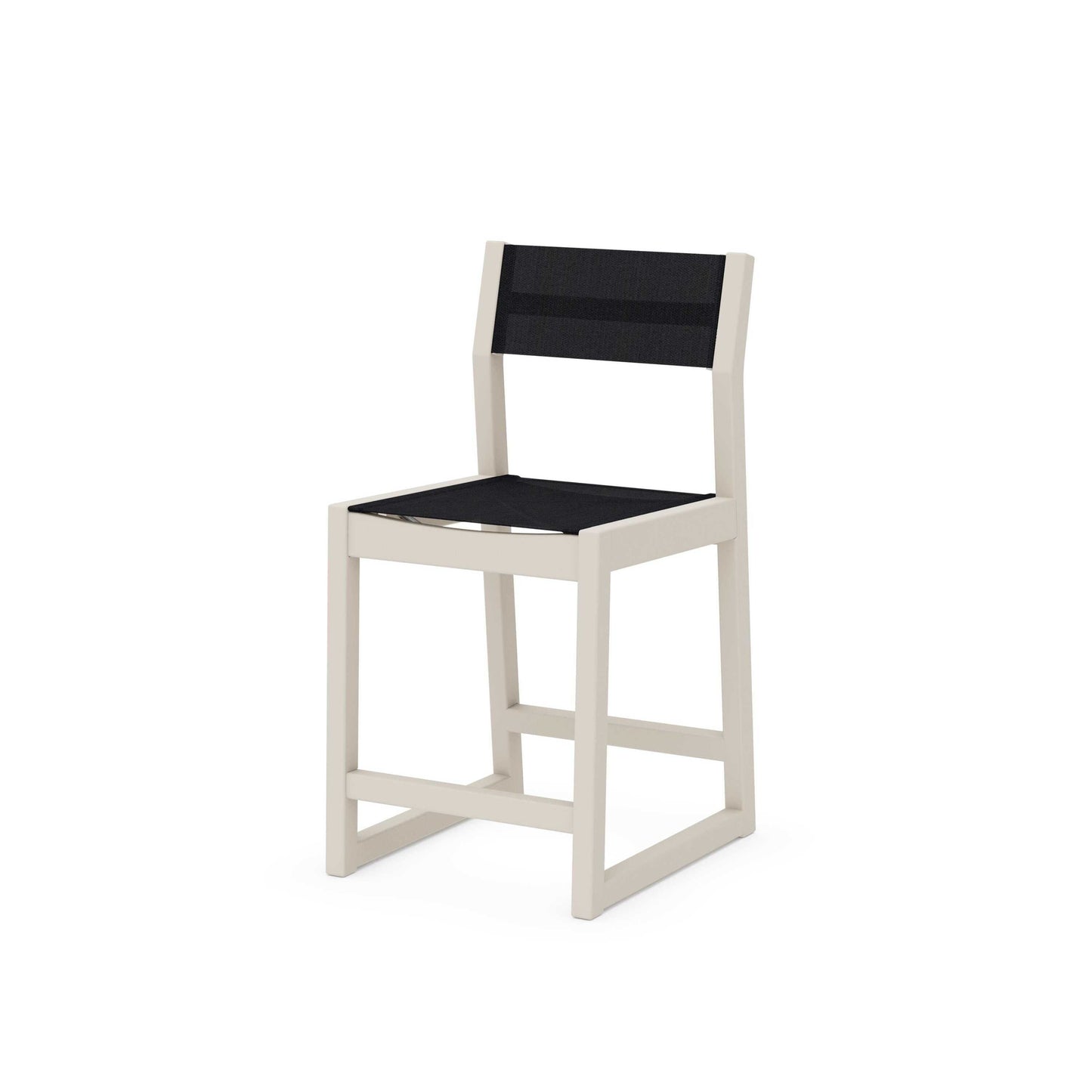 POLYWOOD EDGE Sling Counter Side Chair — Sand / Black Sling