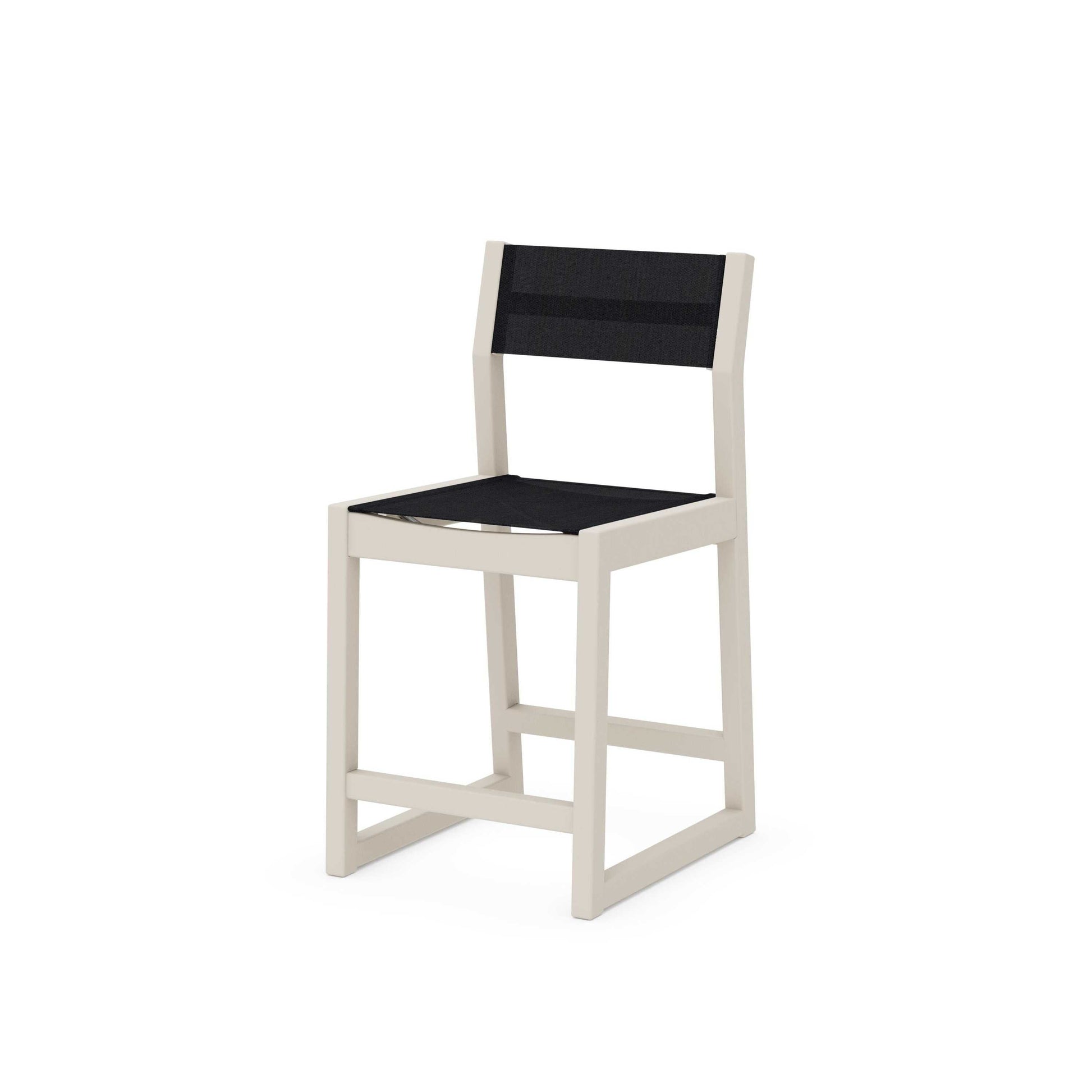 POLYWOOD EDGE Sling Counter Side Chair — Sand / Black Sling