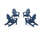 POLYWOOD 4-Piece Classic Folding Adirondack Conversation Set — Navy