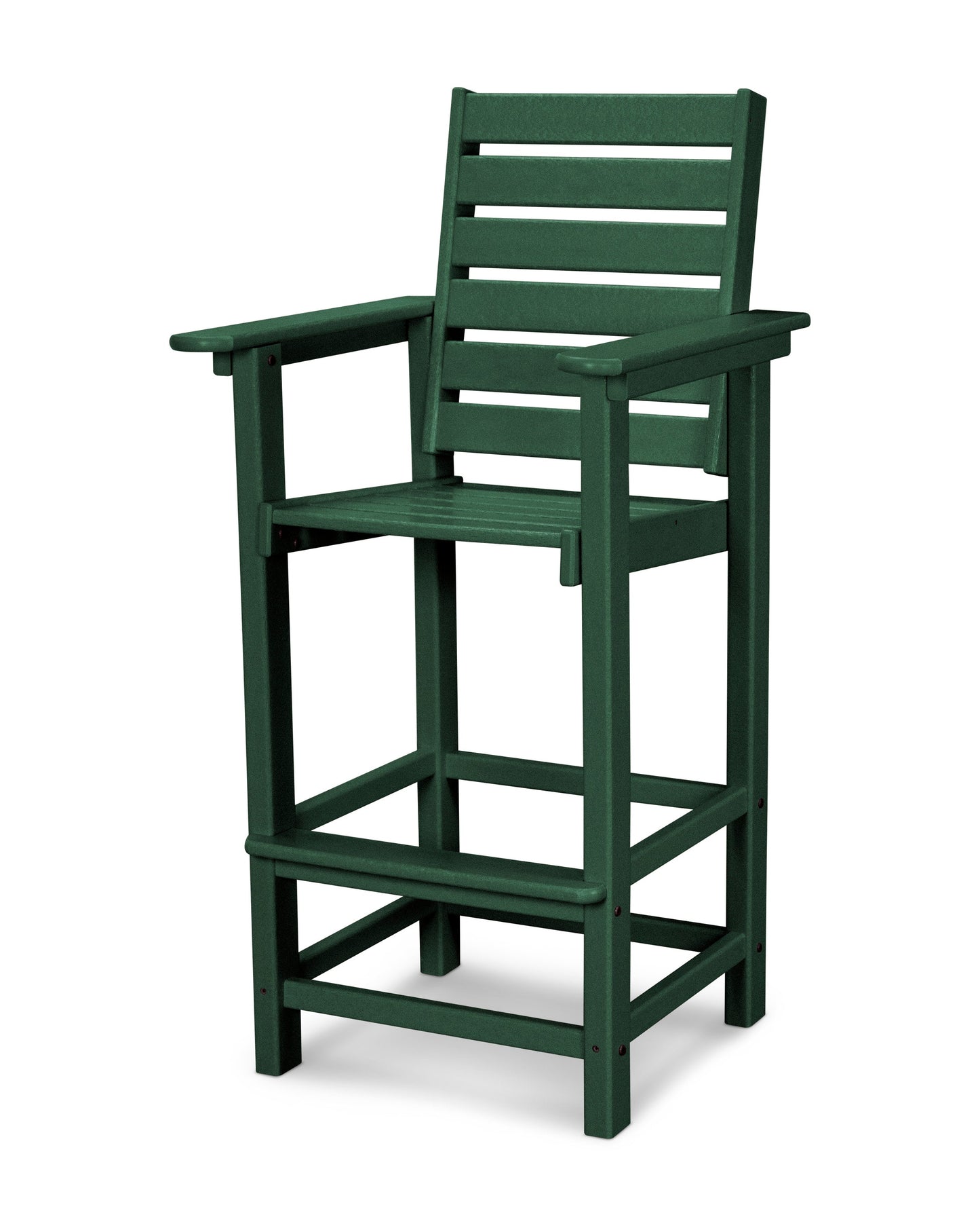 POLYWOOD Captain Bar Chair — Green