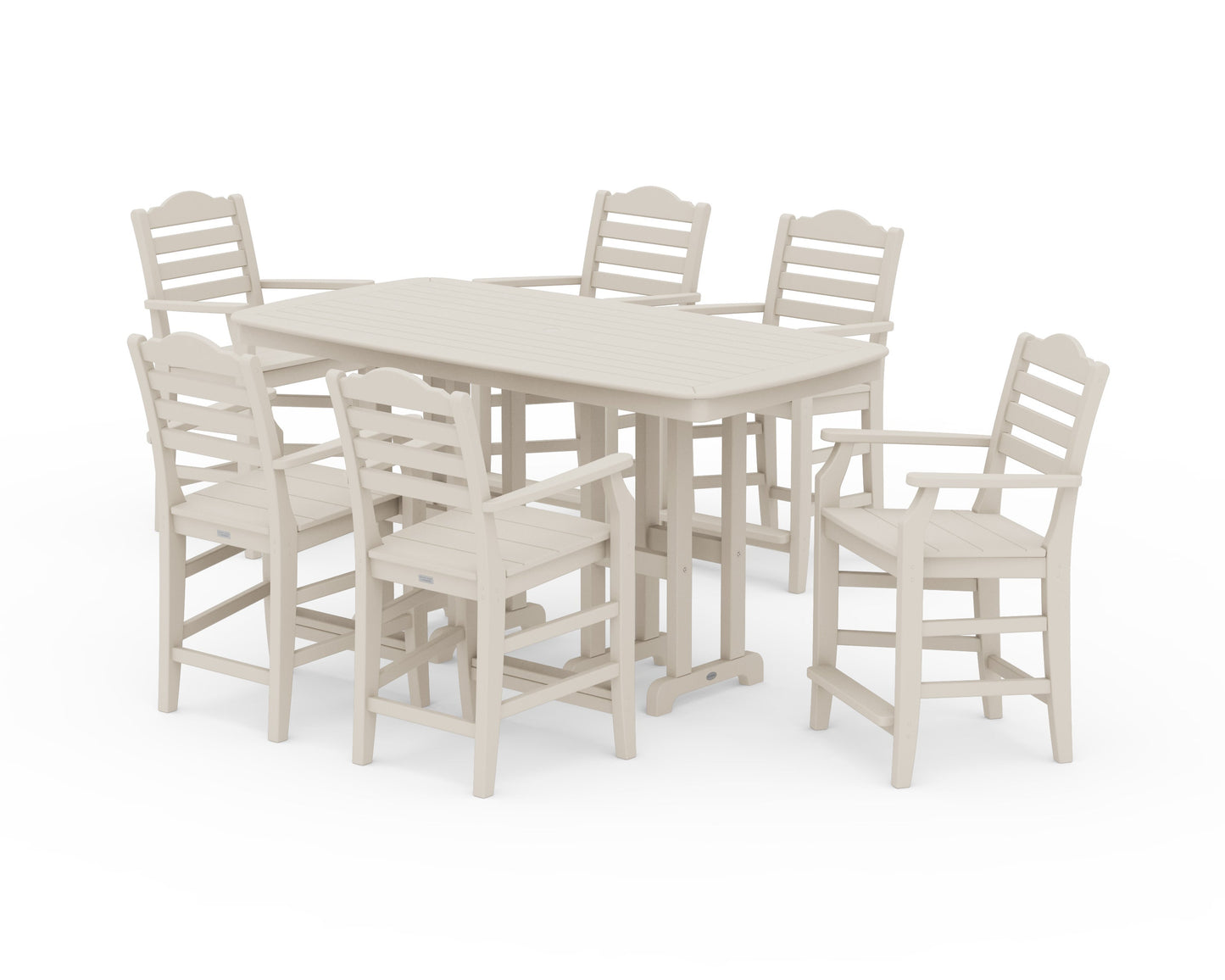 POLYWOOD Savannah Arm Chair 7-Piece Counter Set — Sand