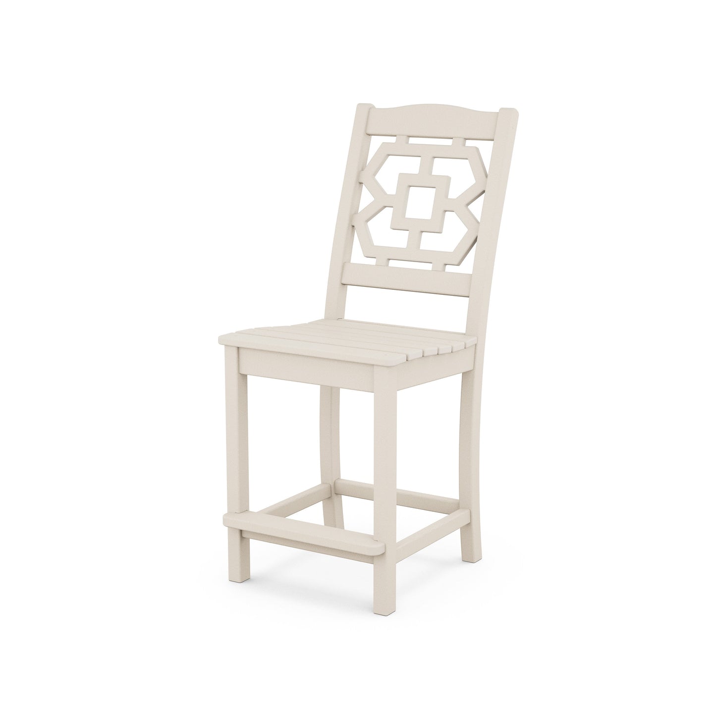 POLYWOOD Chinoiserie Counter Side Chair — Sand