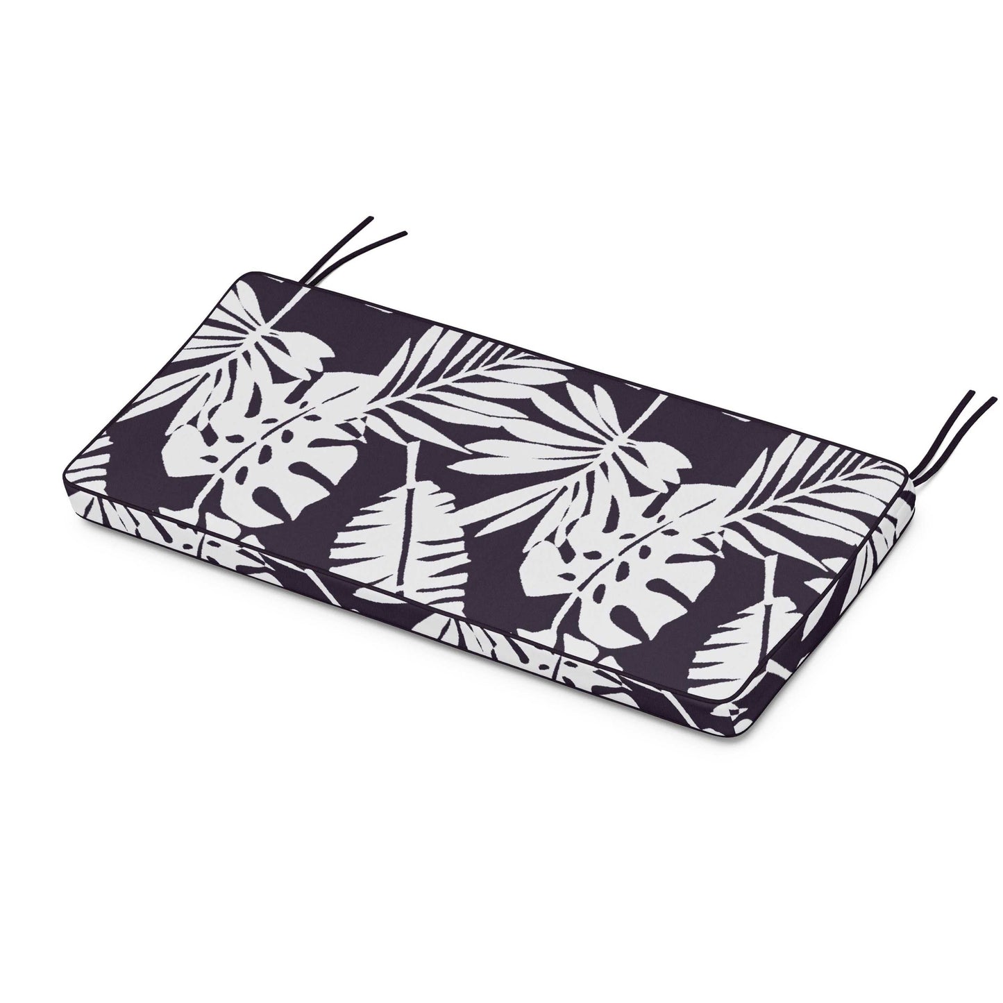 POLYWOOD Chinoiserie Bench Seat Cushion — Leaf Navy