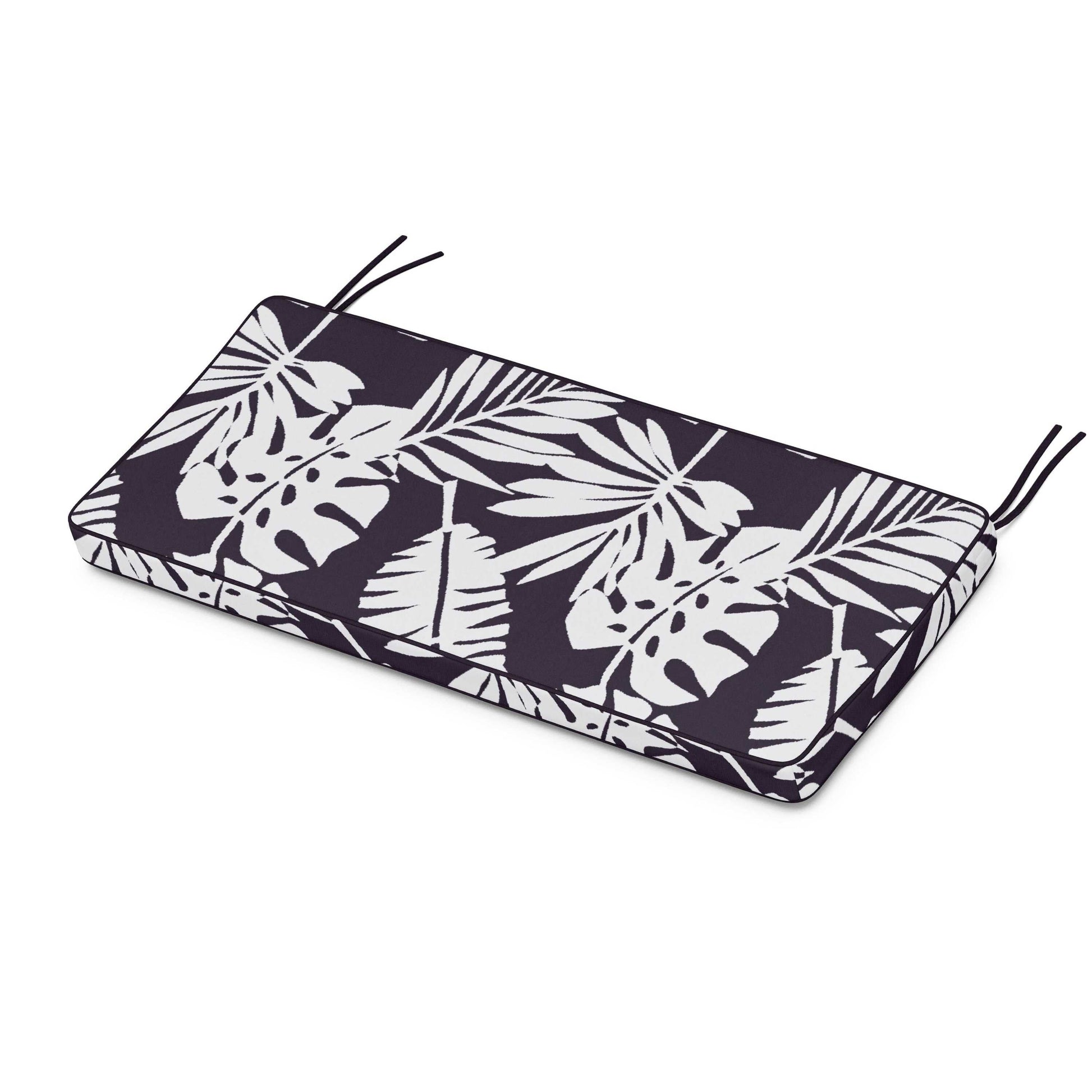 POLYWOOD Chinoiserie Bench Seat Cushion — Leaf Navy