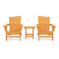 POLYWOOD Wave 3-Piece Adirondack Chair Set FREE SHIPPING