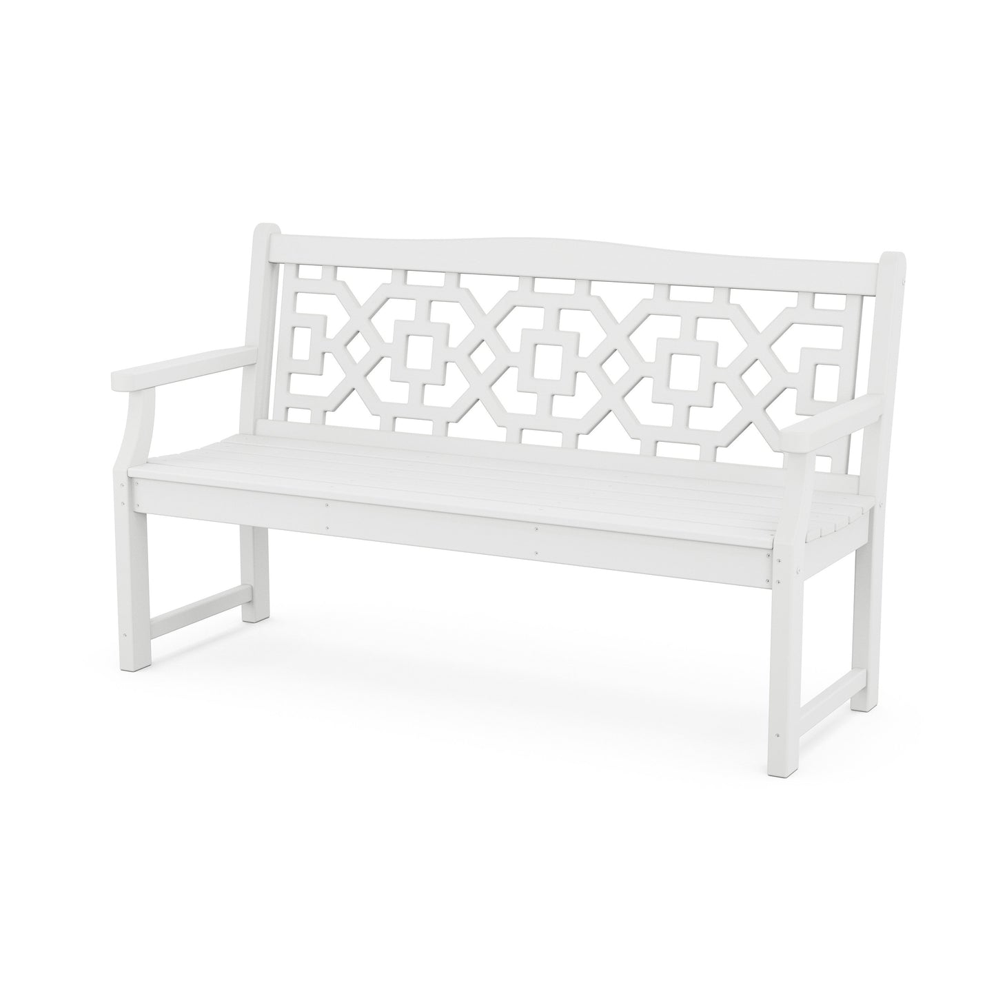 POLYWOOD Chinoiserie 60" Garden Bench — White