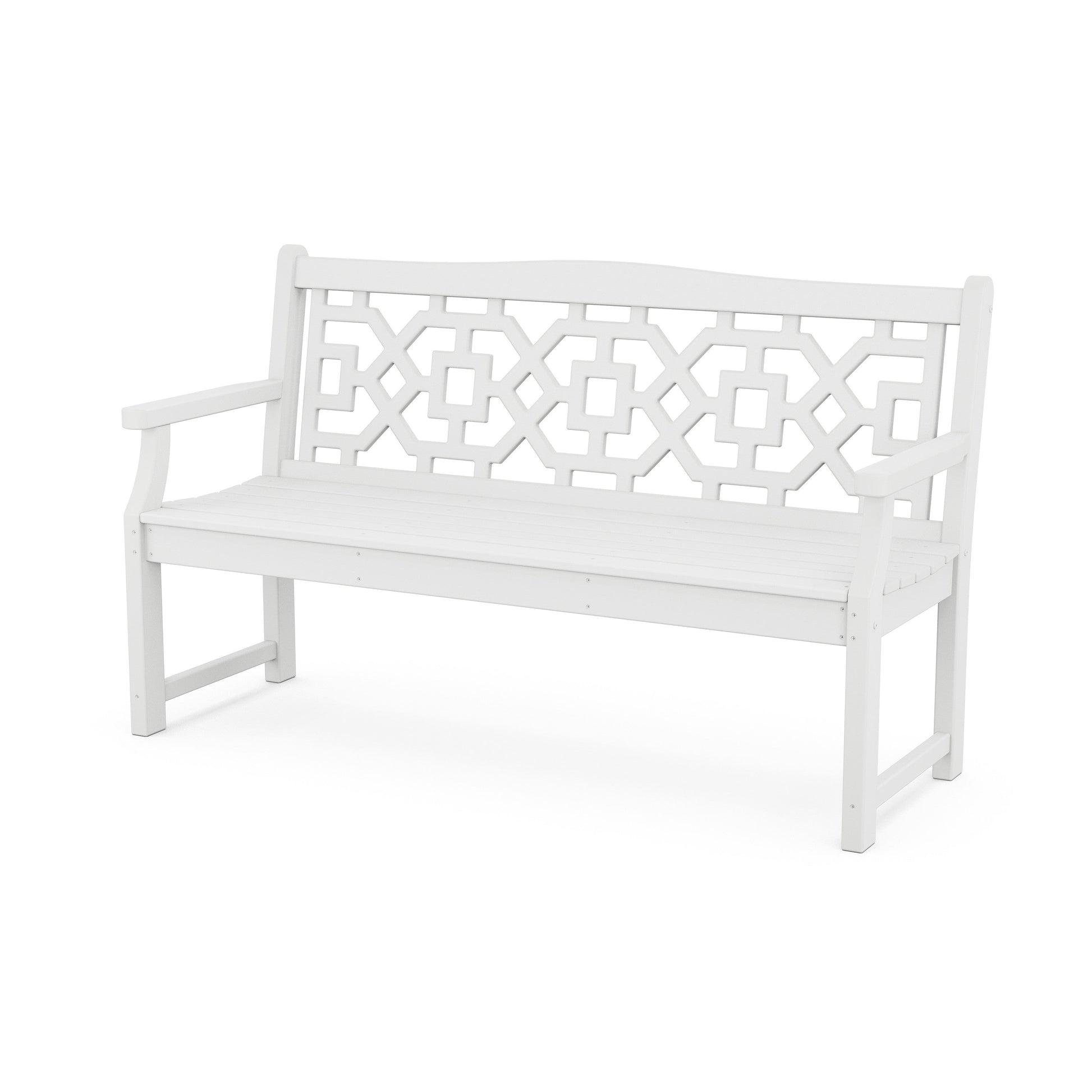 POLYWOOD Chinoiserie 60" Garden Bench — White