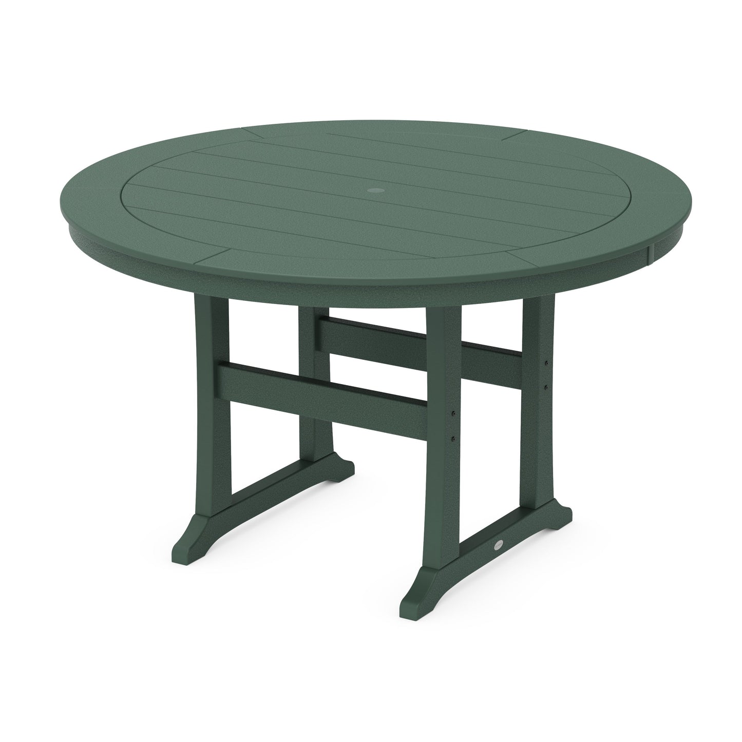 POLYWOOD Nautical Trestle 60" Round Counter Table — Green