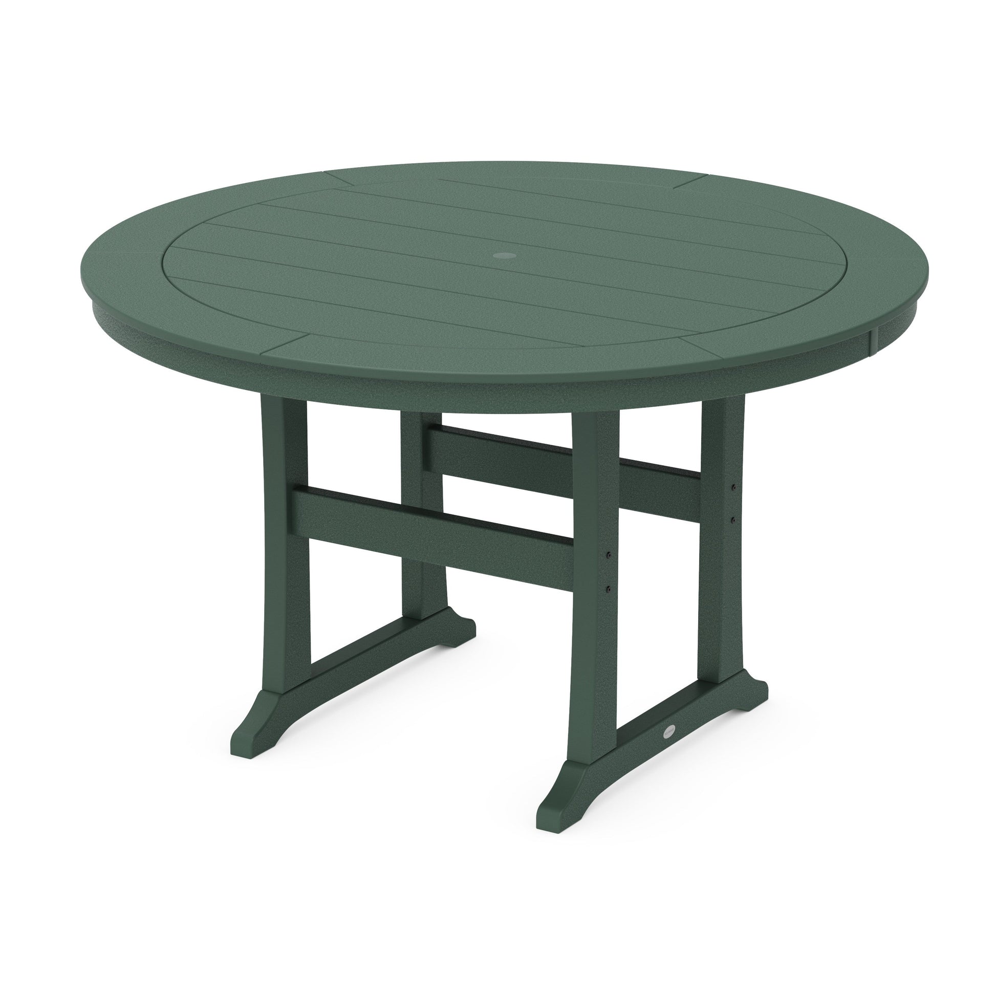 POLYWOOD Nautical Trestle 60" Round Counter Table — Green