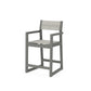 POLYWOOD EDGE Sling Counter Arm Chair — Slate Grey / Birch Sling
