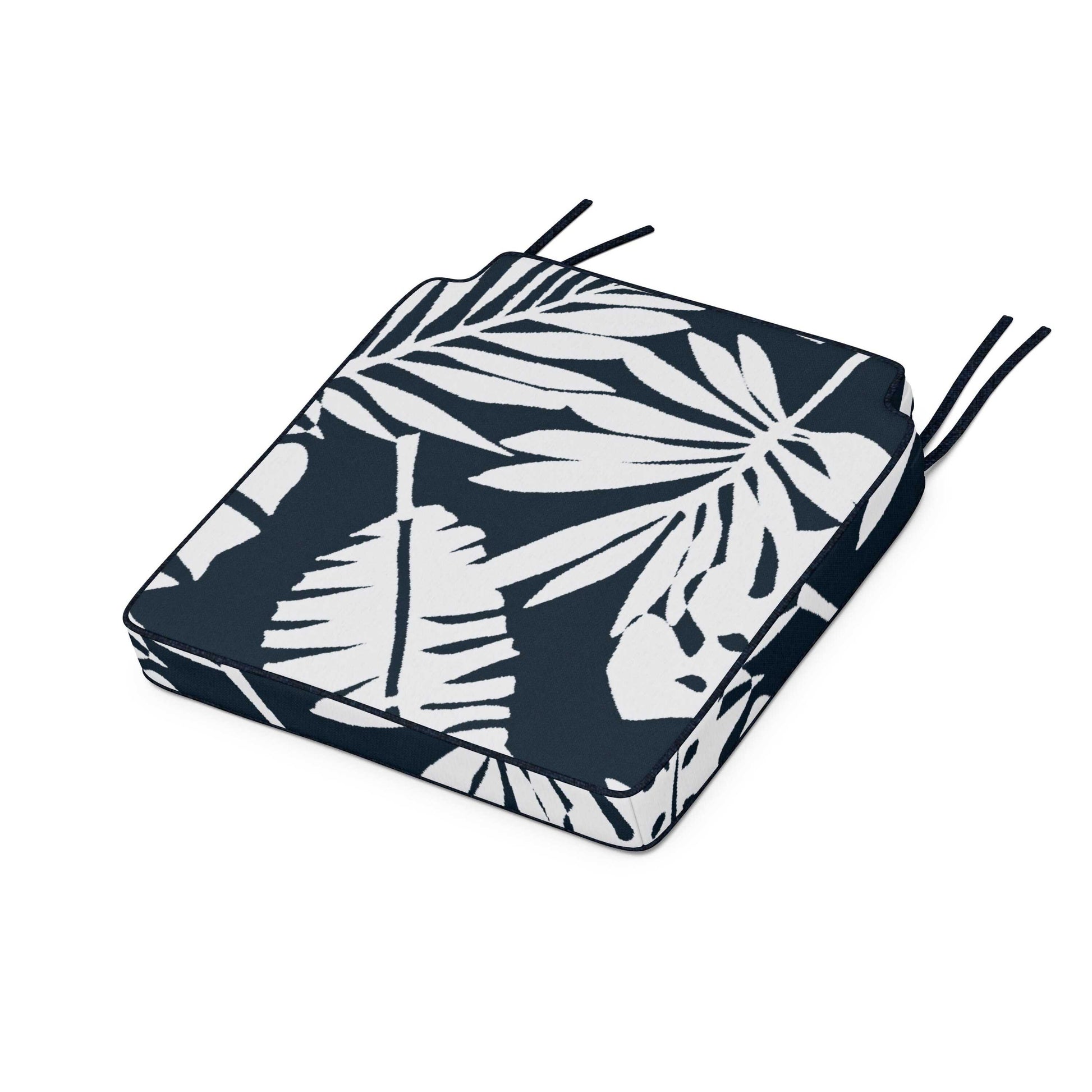 POLYWOOD Acadia Dining Side Seat Cushion — Leaf Marine Indigo