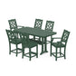 POLYWOOD Chinoiserie 7-Piece Counter Set with Trestle Legs — Green