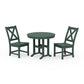POLYWOOD Braxton Side Chair 3-Piece Round Dining Set — Green