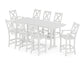 POLYWOOD Braxton 9-Piece Farmhouse Bar Set with Trestle Legs — White