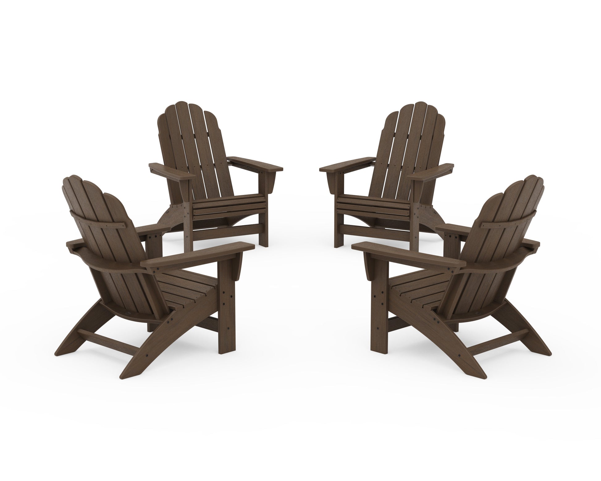 POLYWOOD 4-Piece Vineyard Grand Adirondack Chair Conversation Set — Kona