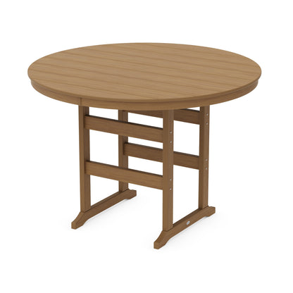 POLYWOOD 60" Round Farmhouse Bar Table — Natural