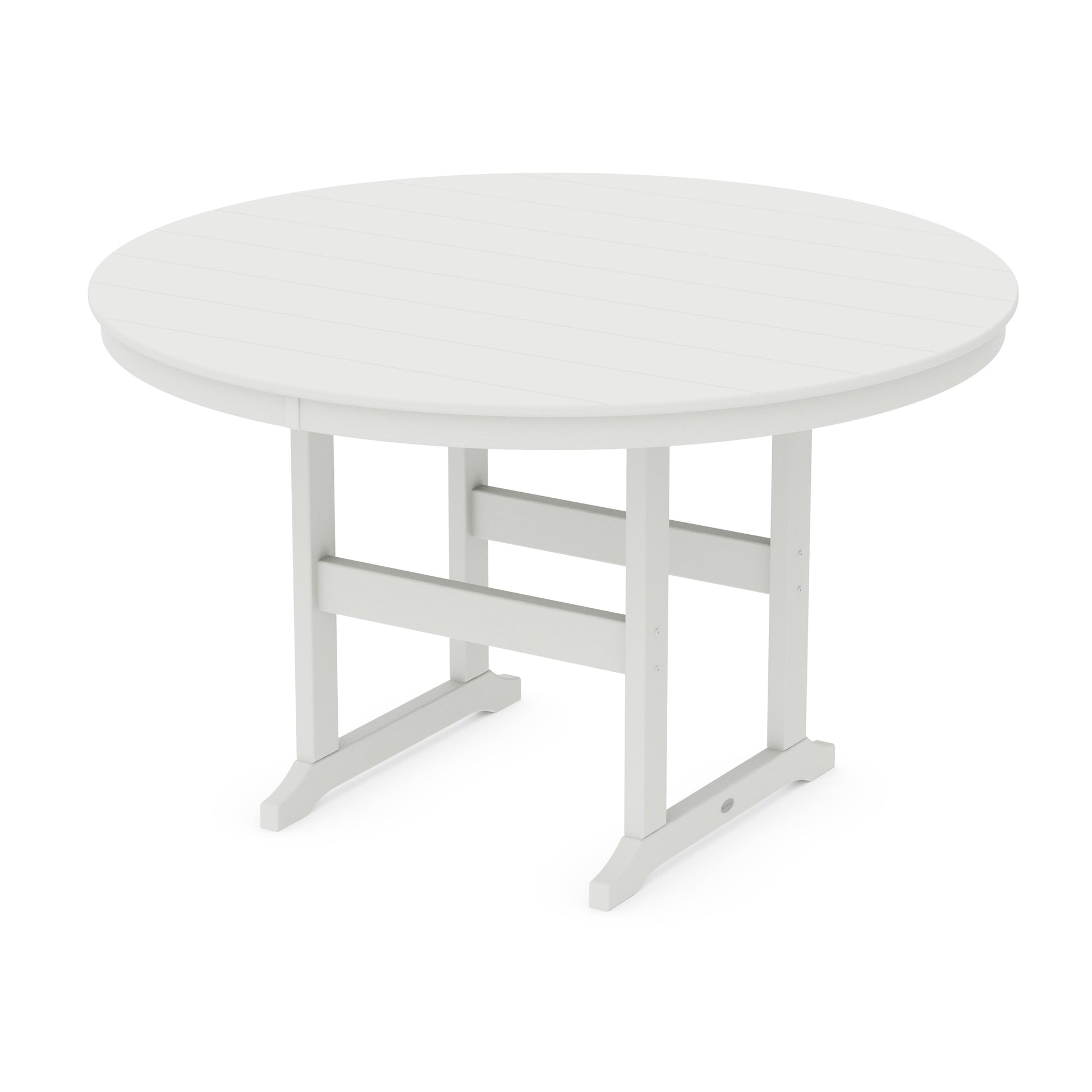 POLYWOOD 60" Round Farmhouse Counter Table — Vintage White