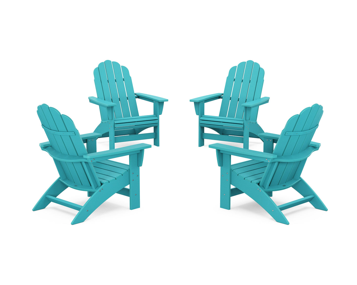 POLYWOOD 4-Piece Vineyard Grand Adirondack Chair Conversation Set — Aruba