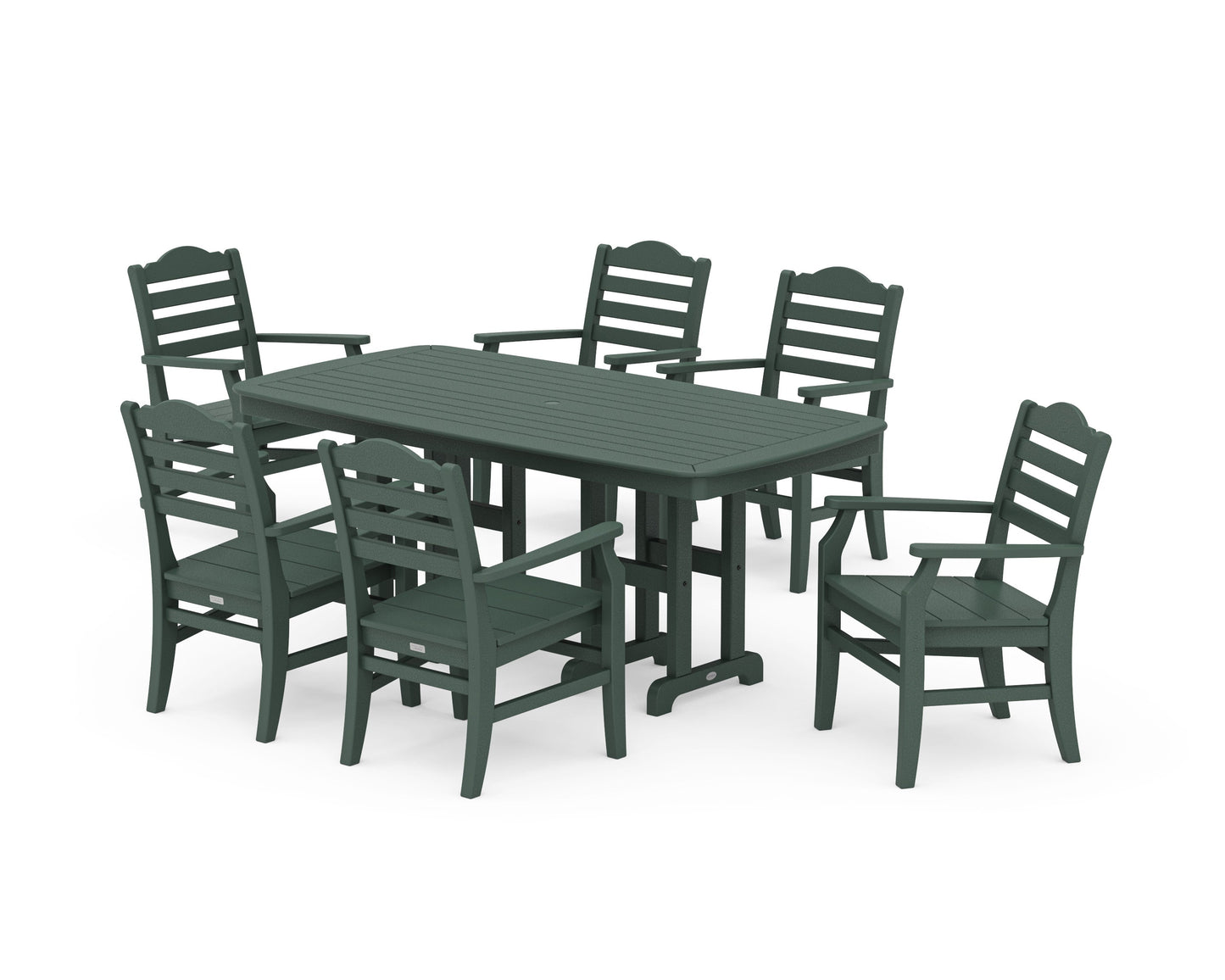 POLYWOOD Savannah Arm Chair 7-Piece Dining Set — Green