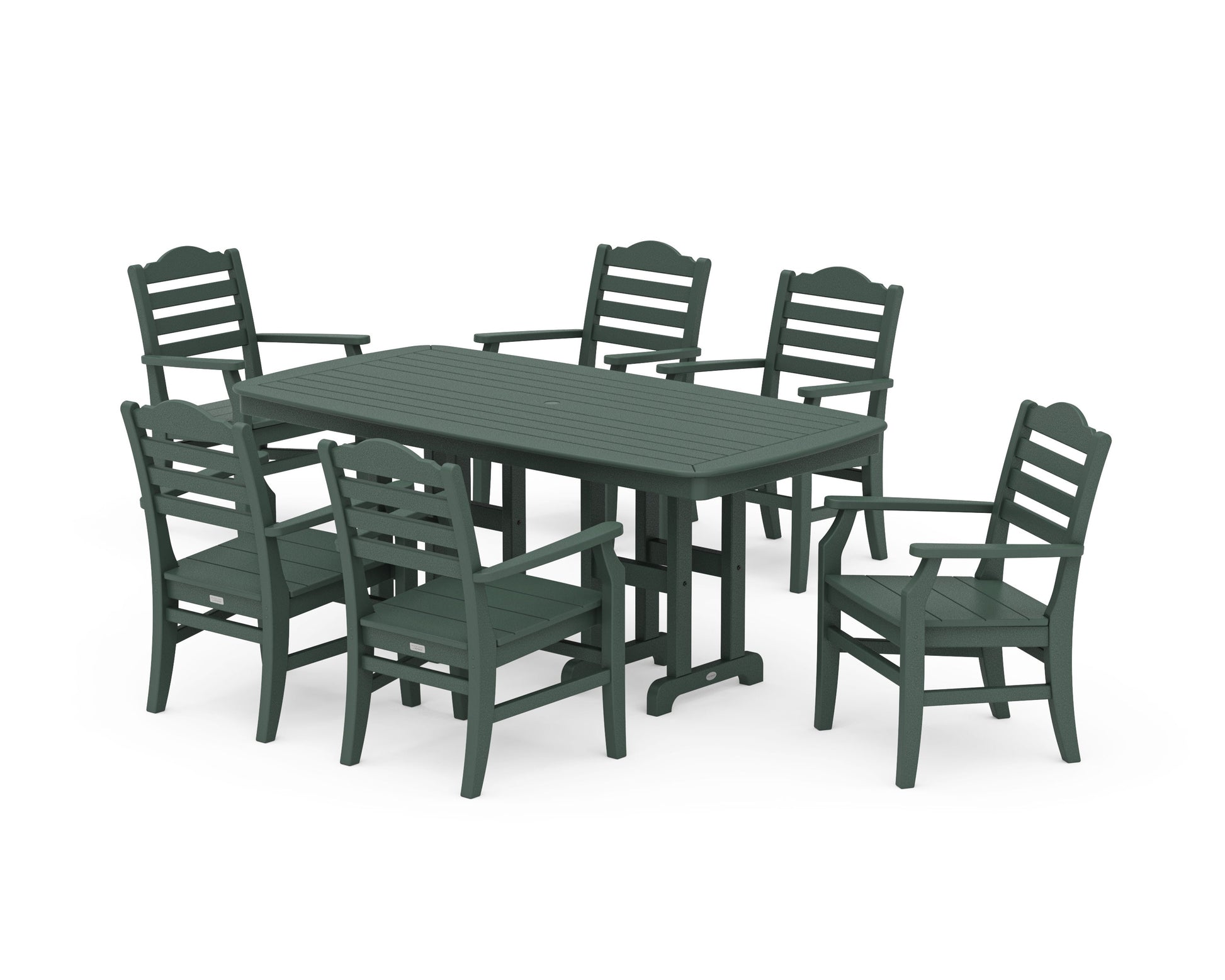 POLYWOOD Savannah Arm Chair 7-Piece Dining Set — Green