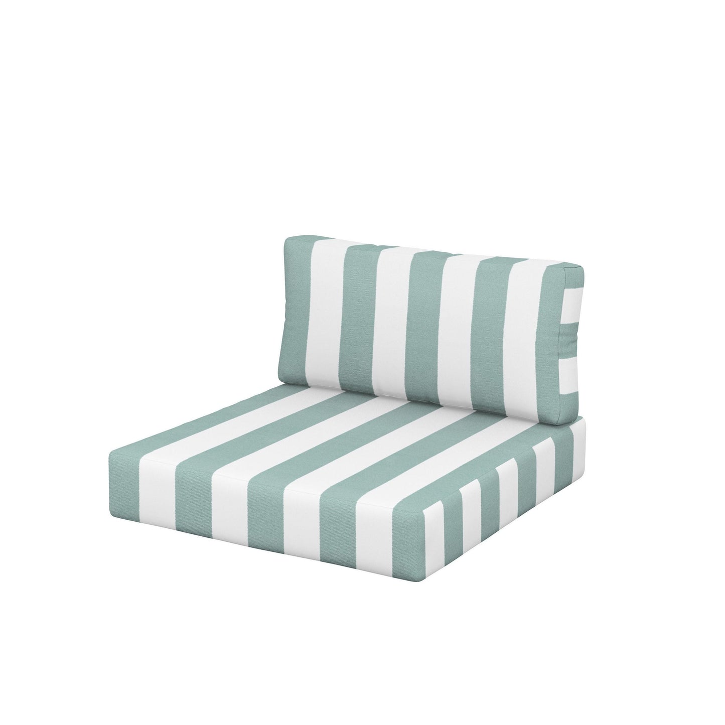 POLYWOOD Acadia Back/Seat Cushion Set — Cabana Stripe Glacier Spa