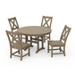 POLYWOOD Braxton Side Chair 5-Piece Round Dining Set — Vintage Sahara