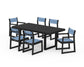 POLYWOOD EDGE Sling 7-Piece Dining Set — Black / Poolside Sling